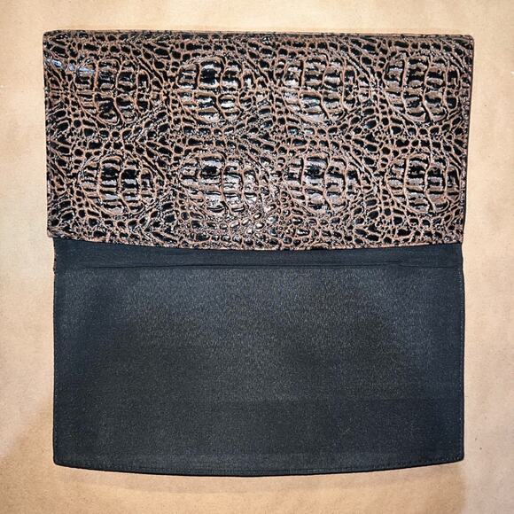 Miche Classic Shell Purse Cover Faux Leather Brown Reptile Print Buckle - Picture 4 of 6